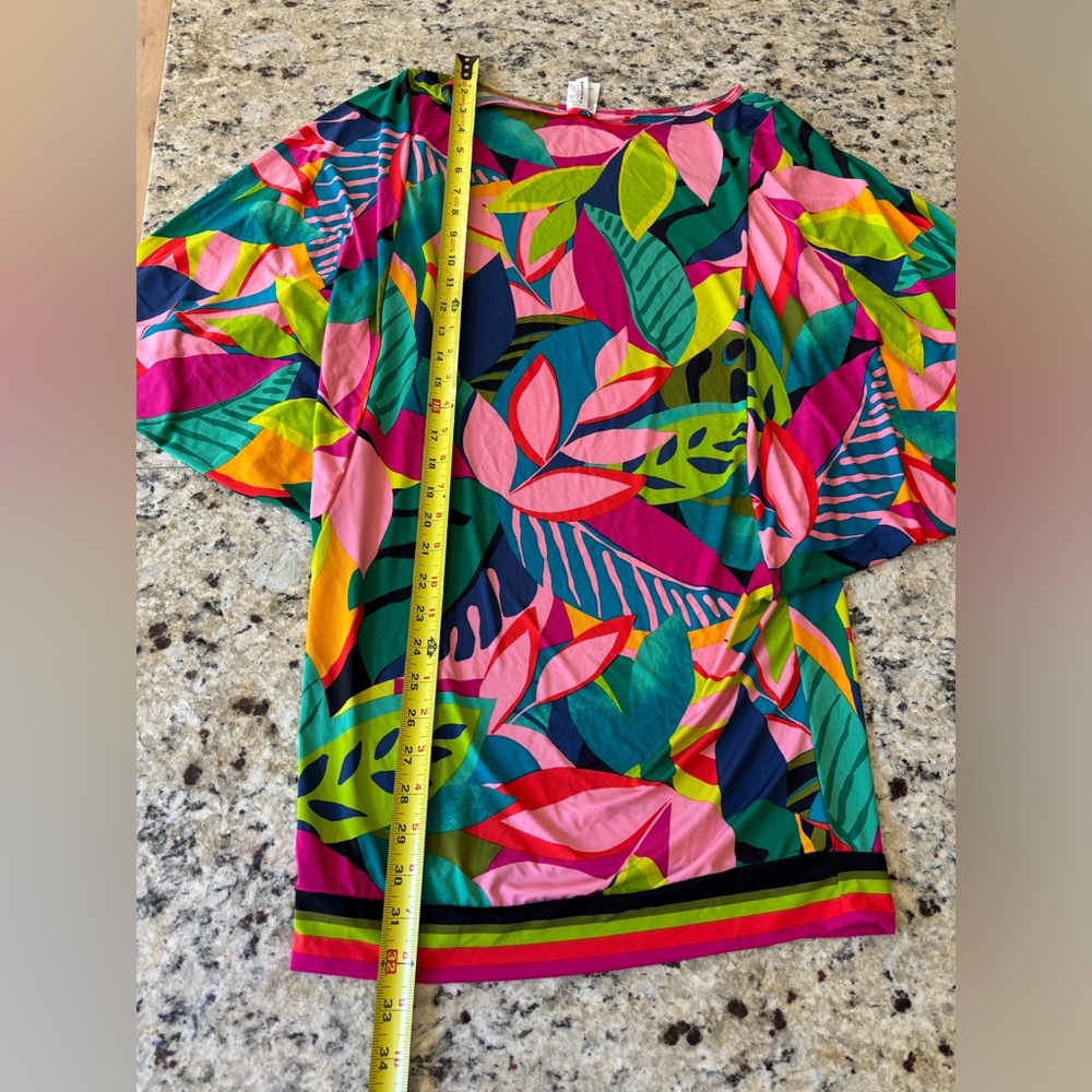 Trina Turk Rainforest Tropical Vibrant Tunic Cover-Up Dress Tunic Small - Picture 14 of 15